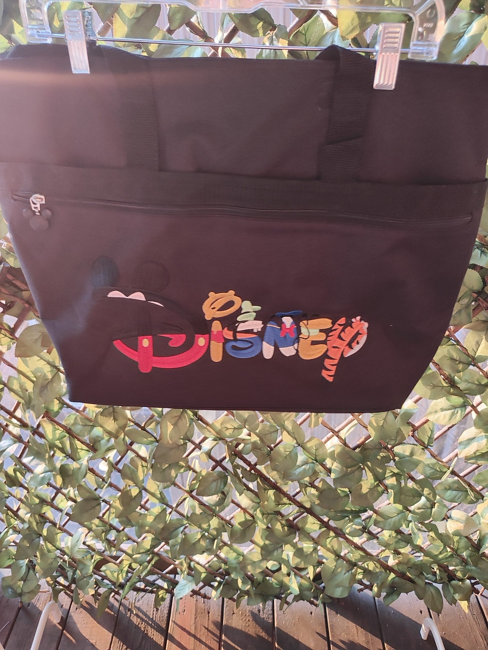 Disney Black Tote with Multicolor Logo